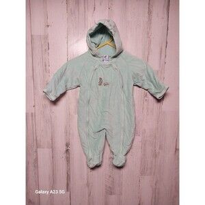 Lullaby Club Sea Green Bear With Sled Embroidered Jumper 6-9 Months Velour